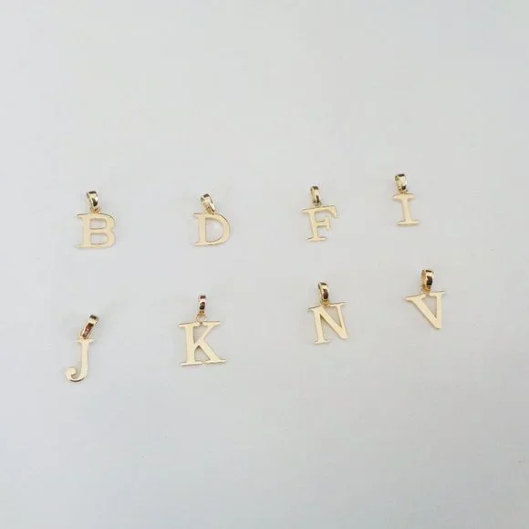 A to Z Gold Initial Charm Real 10K Solid Yellow Gold Letter Pendant *NO CHAIN* - Picture 5 of 5